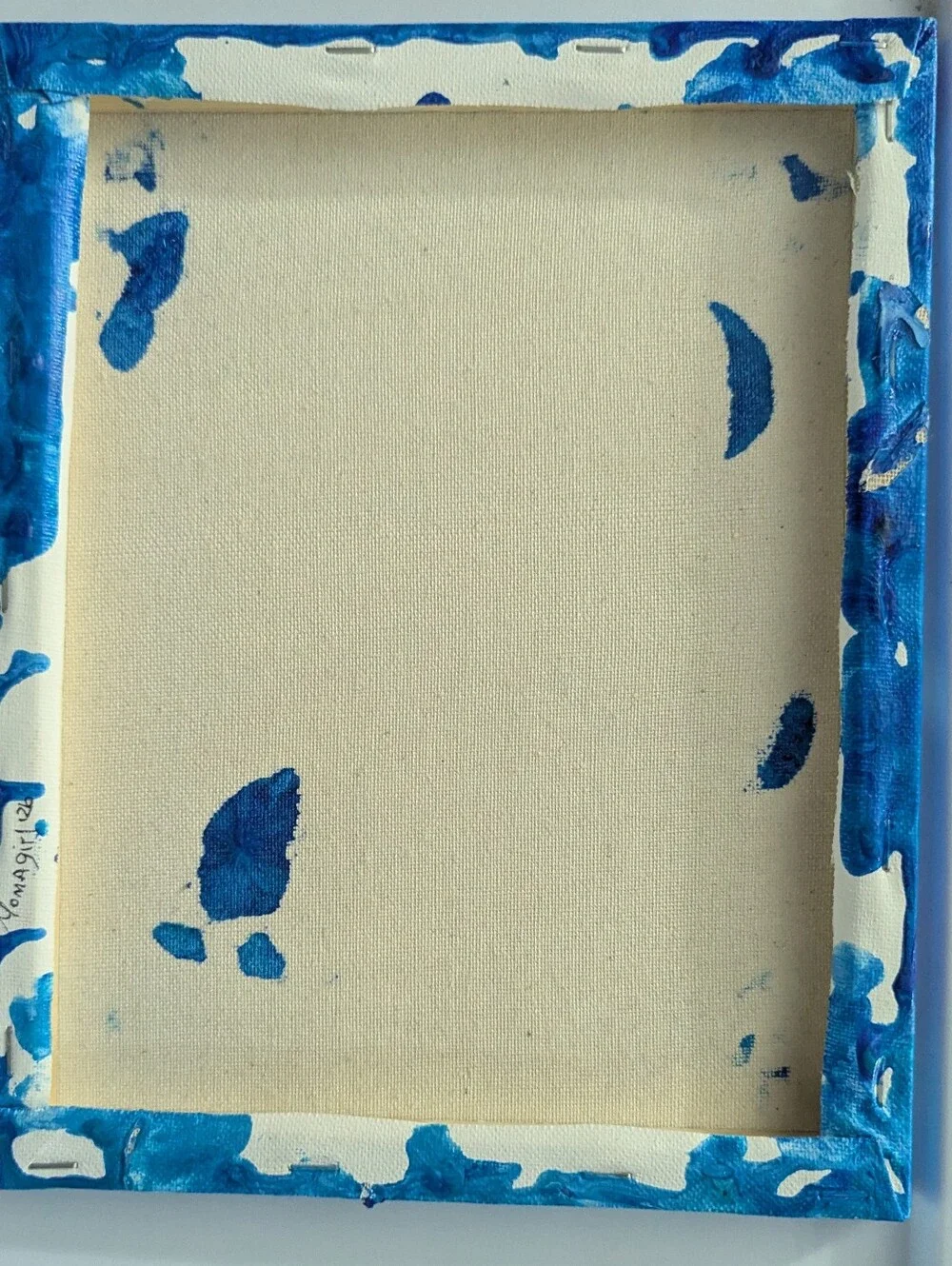 Abstract Fluid Pour Painting Blue Acrylic 8